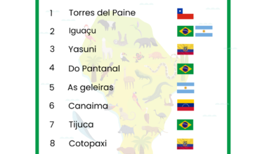 O ranking inclui os 20 parques nacionais que todo sul-americano deveria visitar pelo menos uma vez na vida. Cinco dos 10 principais parques nacionais da lista são brasileiros.